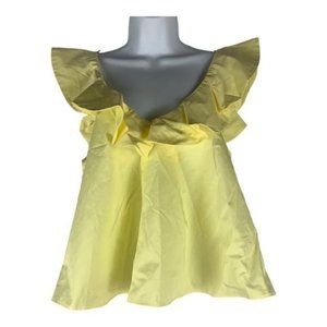 Zara Yellow Ruffle Blouse